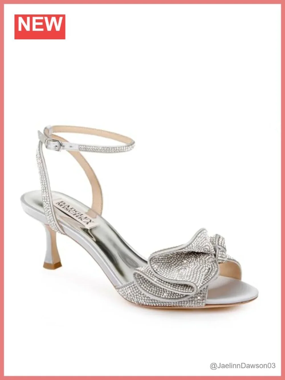 Kitten Heel Open Toe Ankle Strap Heeled Sandals Satin Glitter Rhinestone